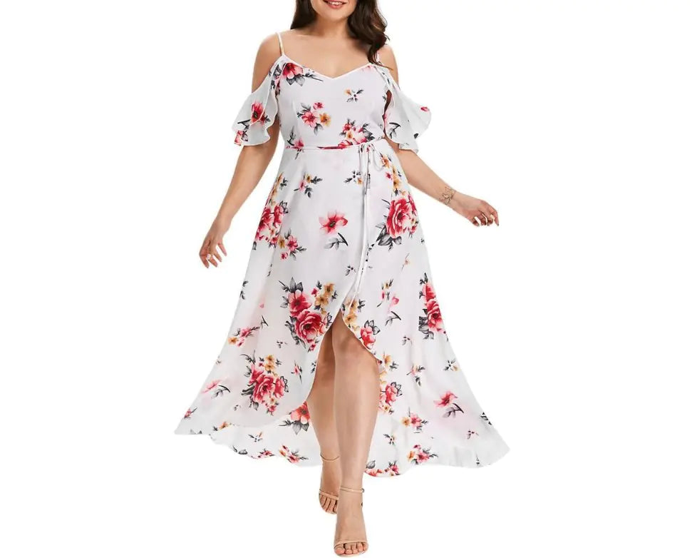 Floral V-Neck Sexy Strappy Dress for Women