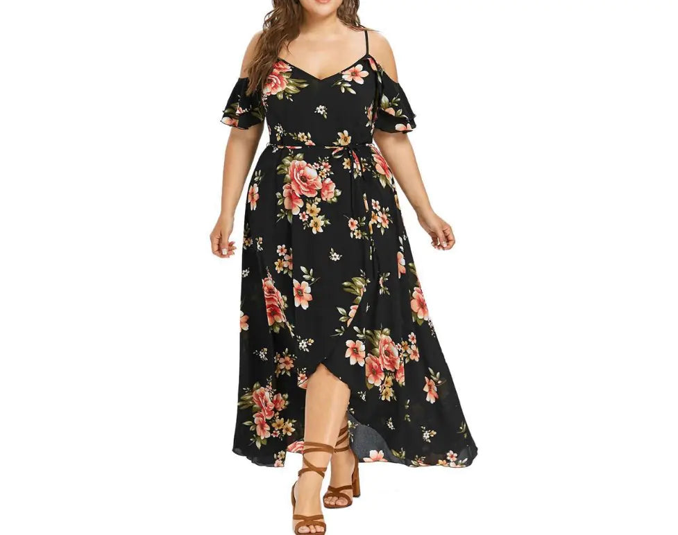 Floral V-Neck Sexy Strappy Dress for Women